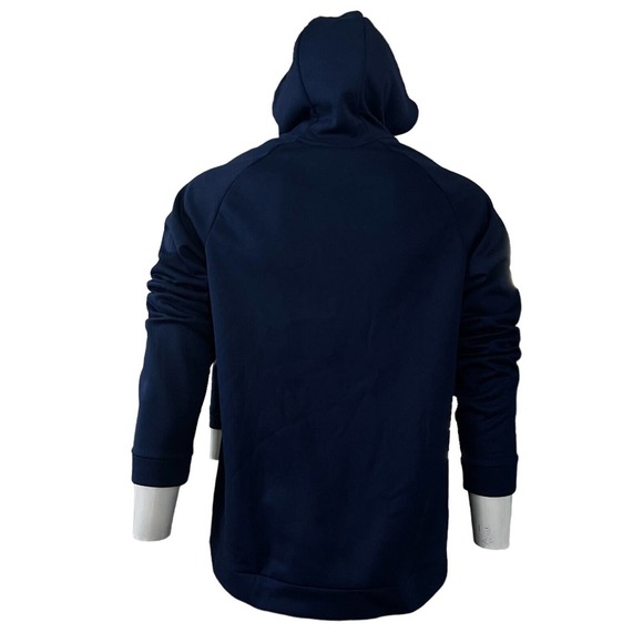 Nike Hoodie Pullover Men Size Medium Graphic Navy Blue Sweatshirt Activewear - Picture 2 of 4